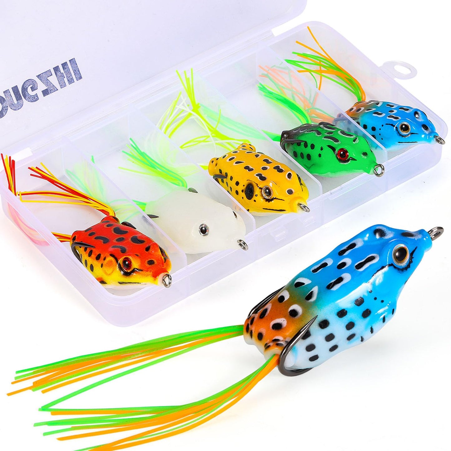 YONGZHI Fishing LuresFrog Lure Bass Fishing Frogs 5Pcs Topwater Fishing Frog Lures Soft Swimbaits for Pike Snakehead Salmon Trout Catfish