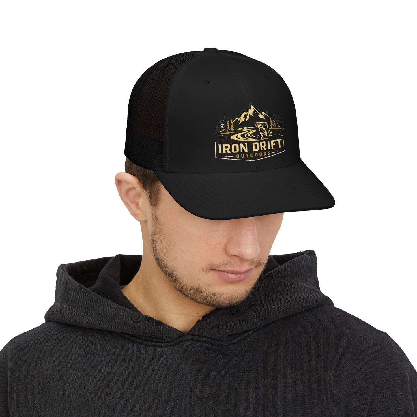 Iron Drift Outdoors Trucker Cap – Mountain River Snapback Hat