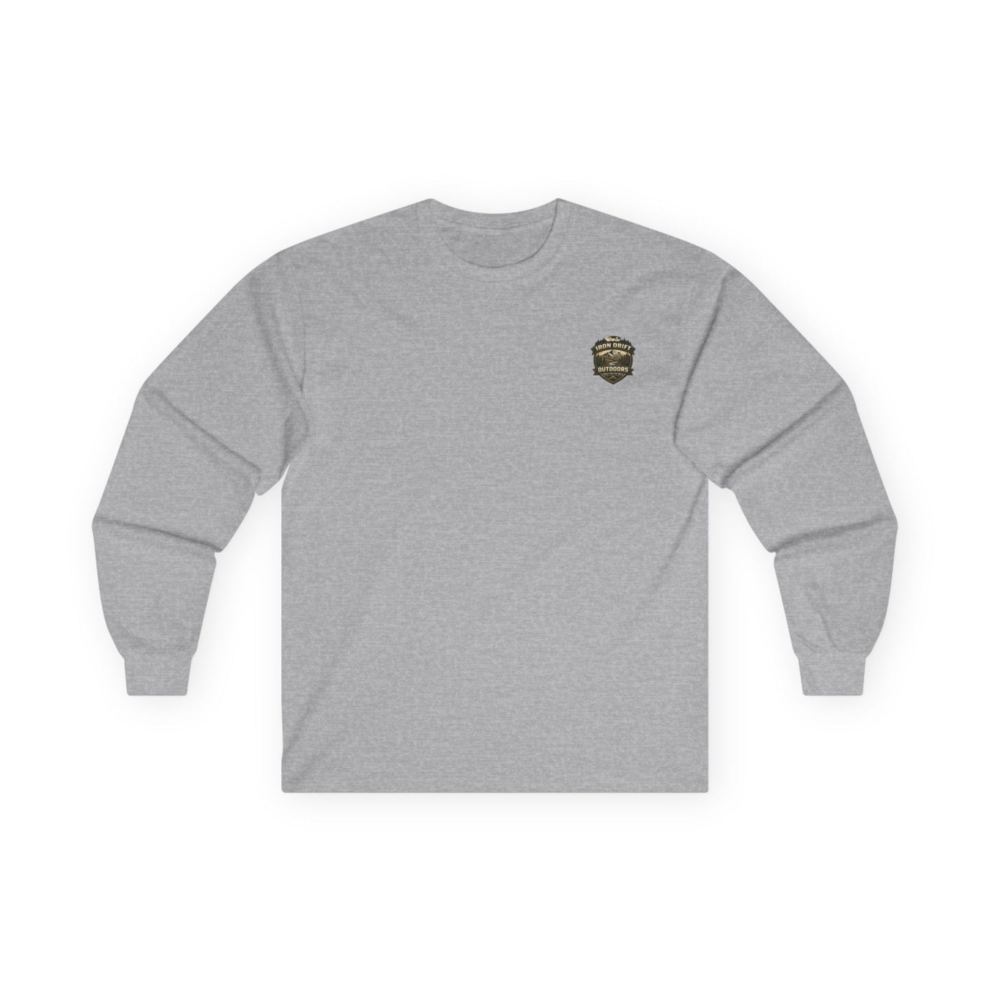 Fishing Logo Long Sleeve Tee — "Iron Drift Outdoors" Outdoor Fish Shirt