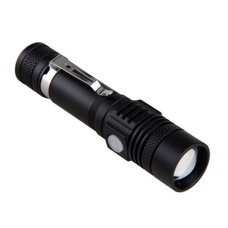 90000LM LED Tactical Flashlight Zoomable With Rechargeable Battery