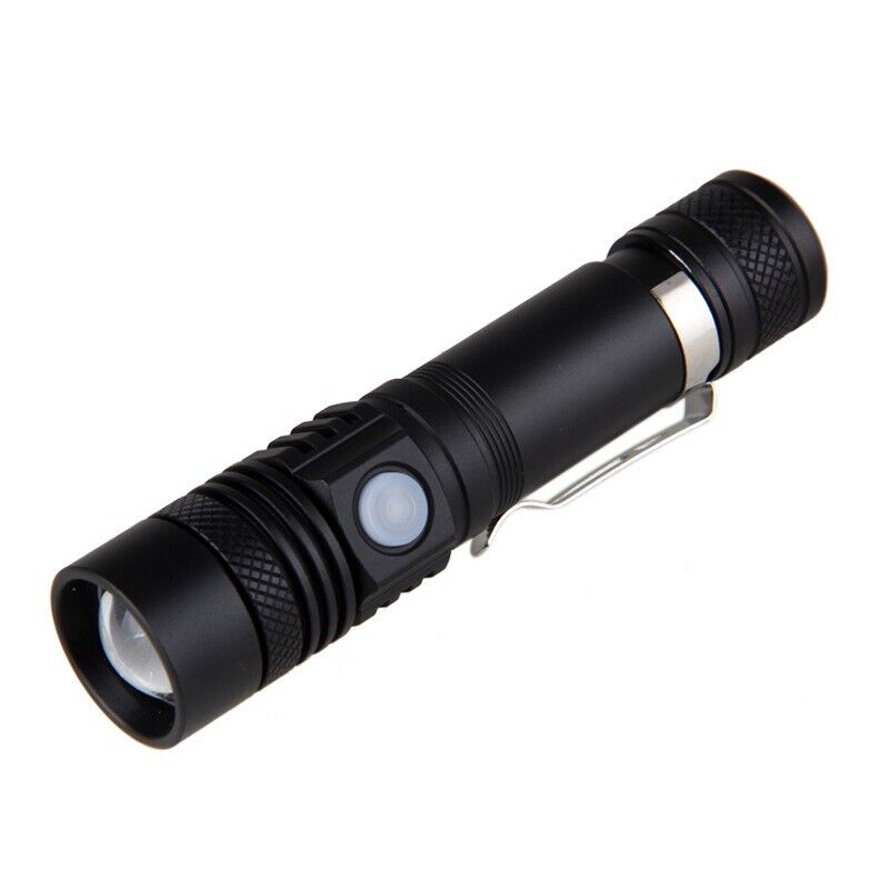90000LM LED Tactical Flashlight Zoomable With Rechargeable Battery