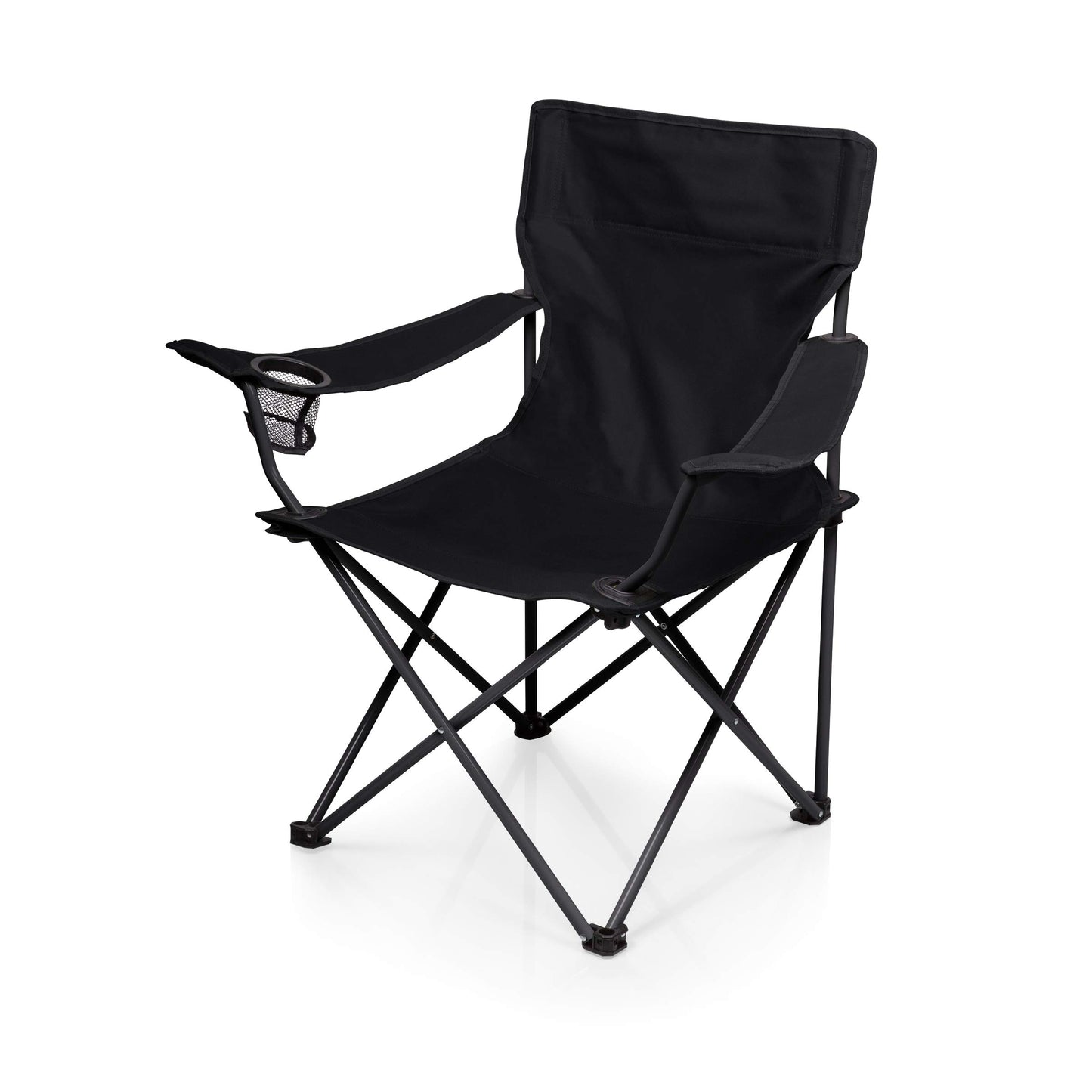 PTZ Camp Chair - Picnic Chair - Beach Chair with Carrying Bag (Black)